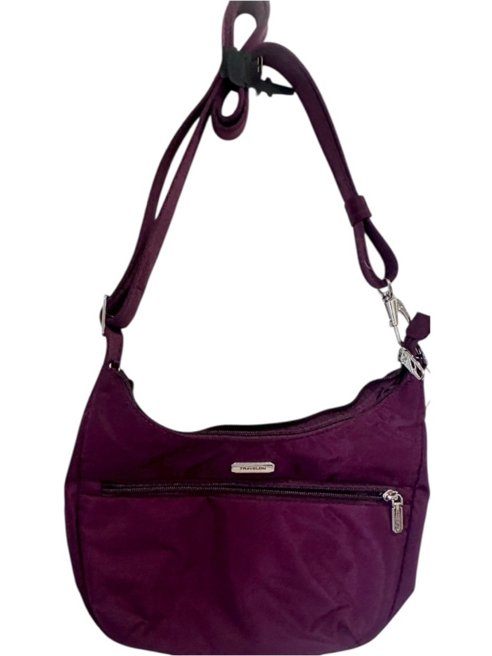 Travelon Plum Shoulder Crossbody Bag with Adjustable Strap